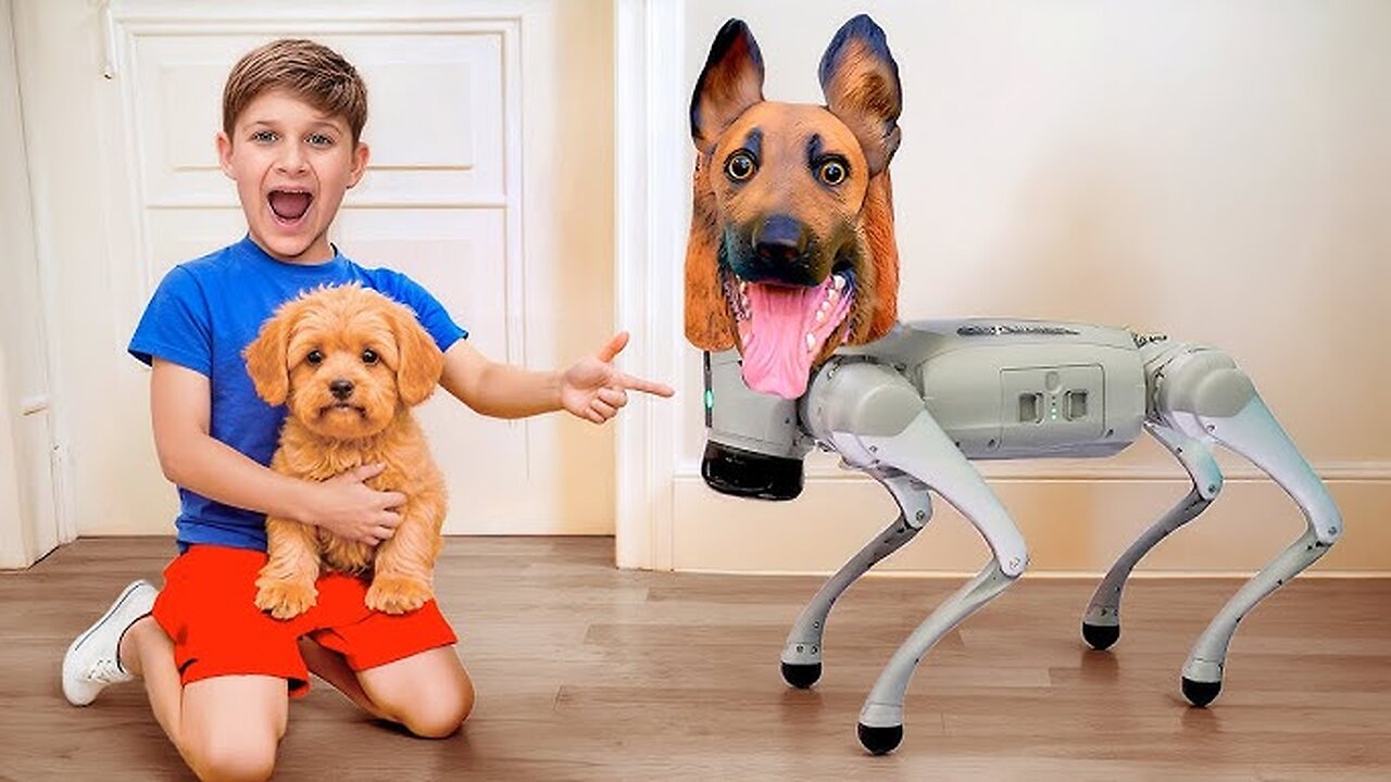 Robo Dog vs Real Dog 🐶🤖 | Funny Challenge Hosted by Roma! 😂
