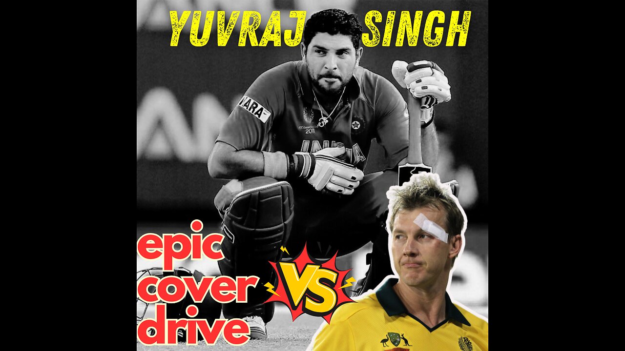 Yuvraj Singh epic cover drive for a boundary as Brett Lee watches #yuvrajsingh #Brettlee