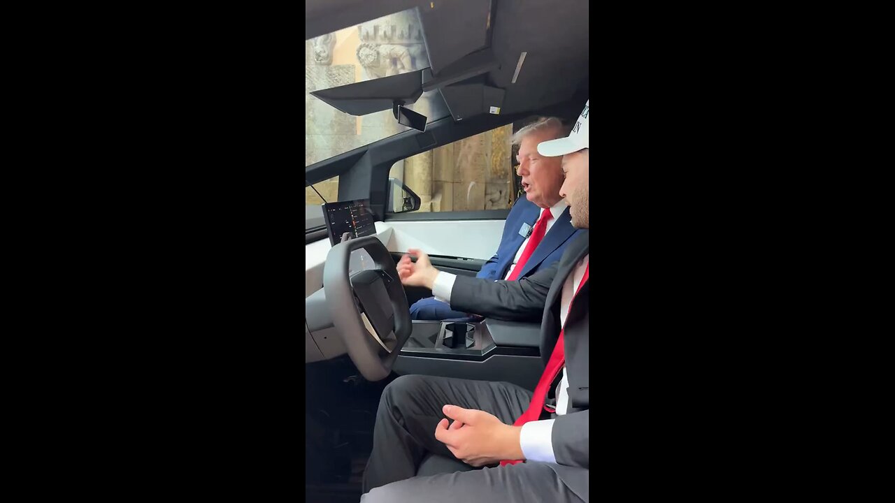 PRESIDENT Donald J Trump with his NEW MAGA Tesla cybertruck