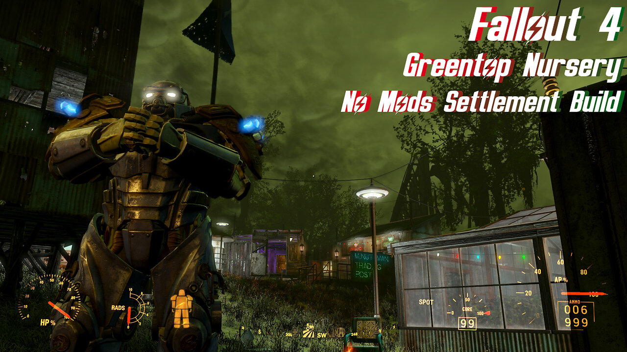 Fallout 4, Greentop Nursery, No Mods Settlement Build.