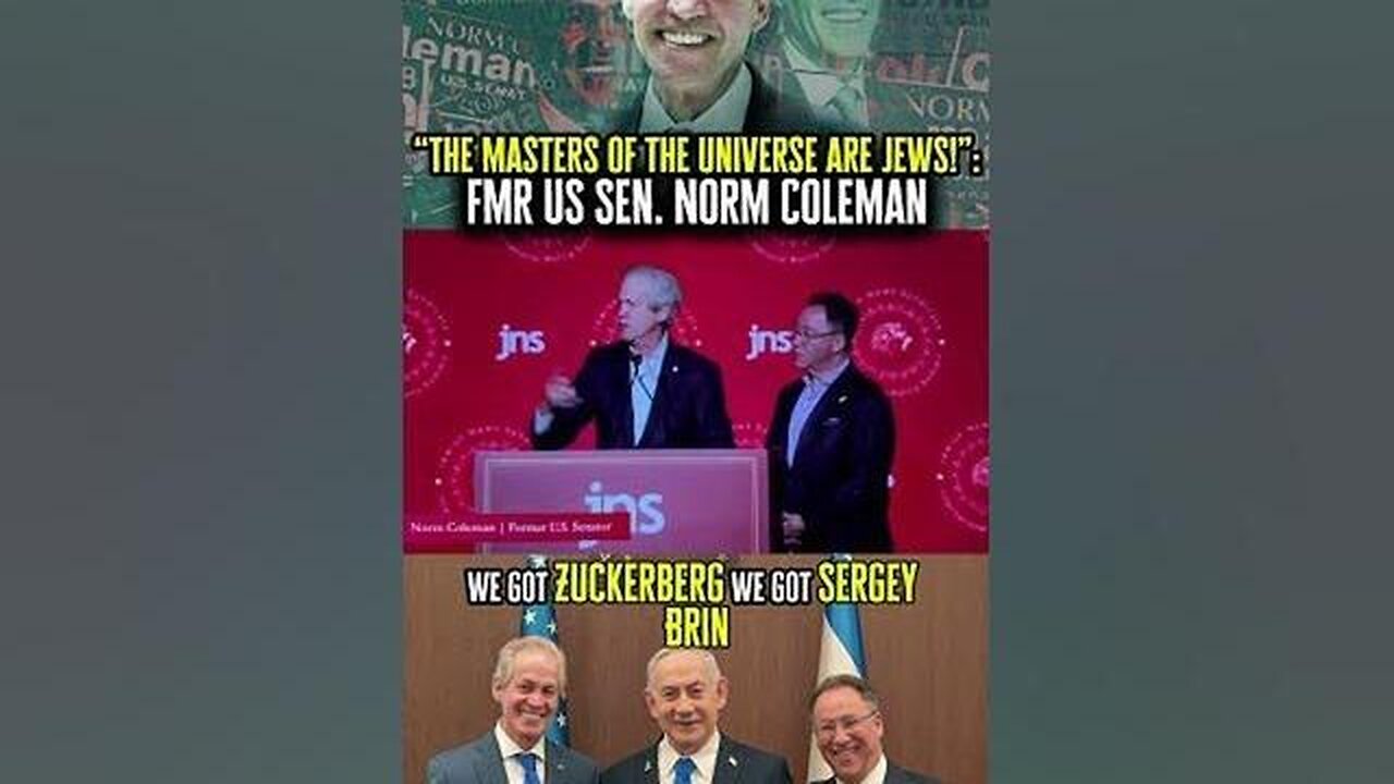 “The Masters Of The Universe Are Jews”, Says Former US Senator Norm Coleman