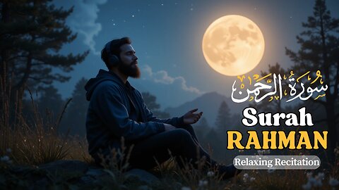 🌙 Surah Ar-Rahman Recitation | Moonlit Night Ambience & Soothing Night Sounds | Quran ASMR