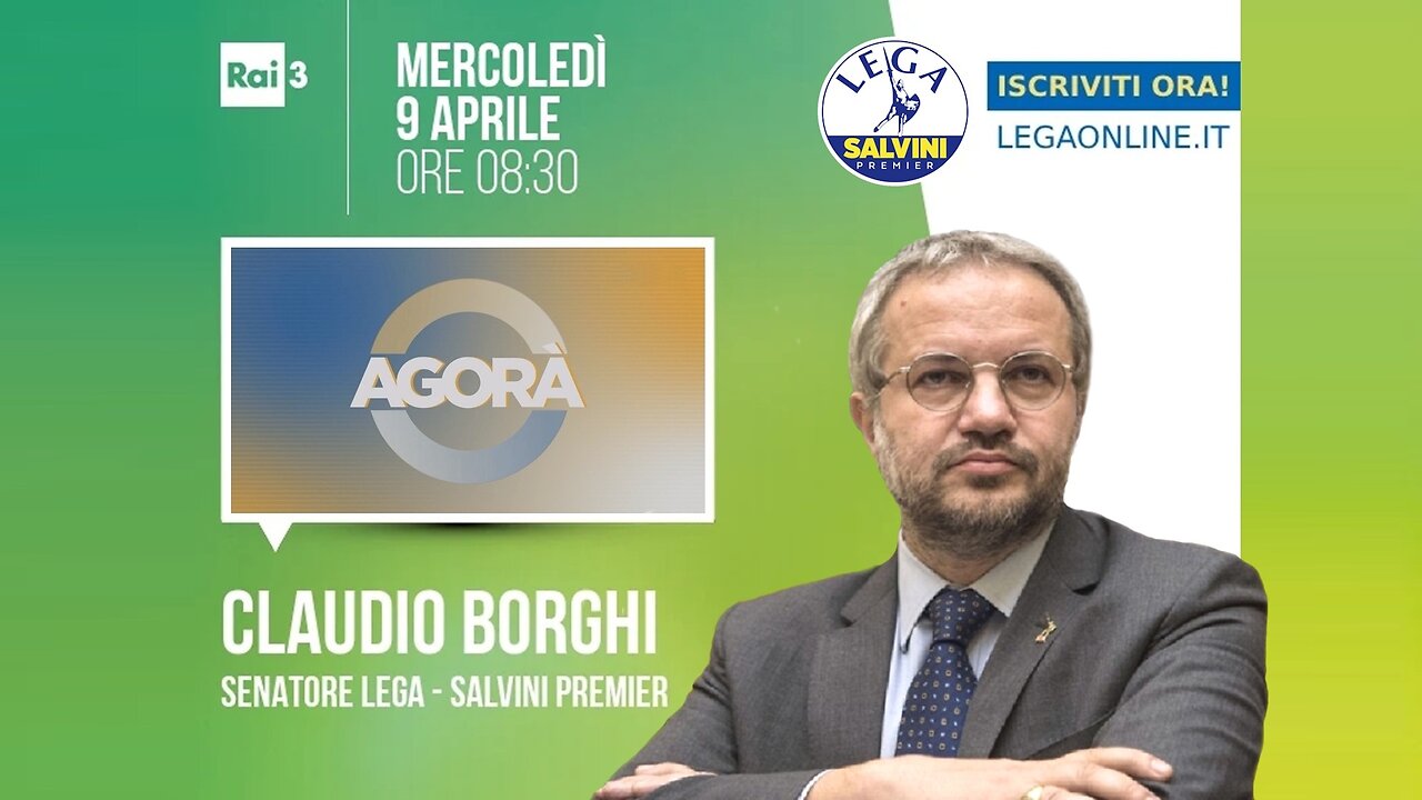 🔴 Interventi del Sen. Claudio Borghi ospite ad "Agorà" su Rai3 (09/04/2025).