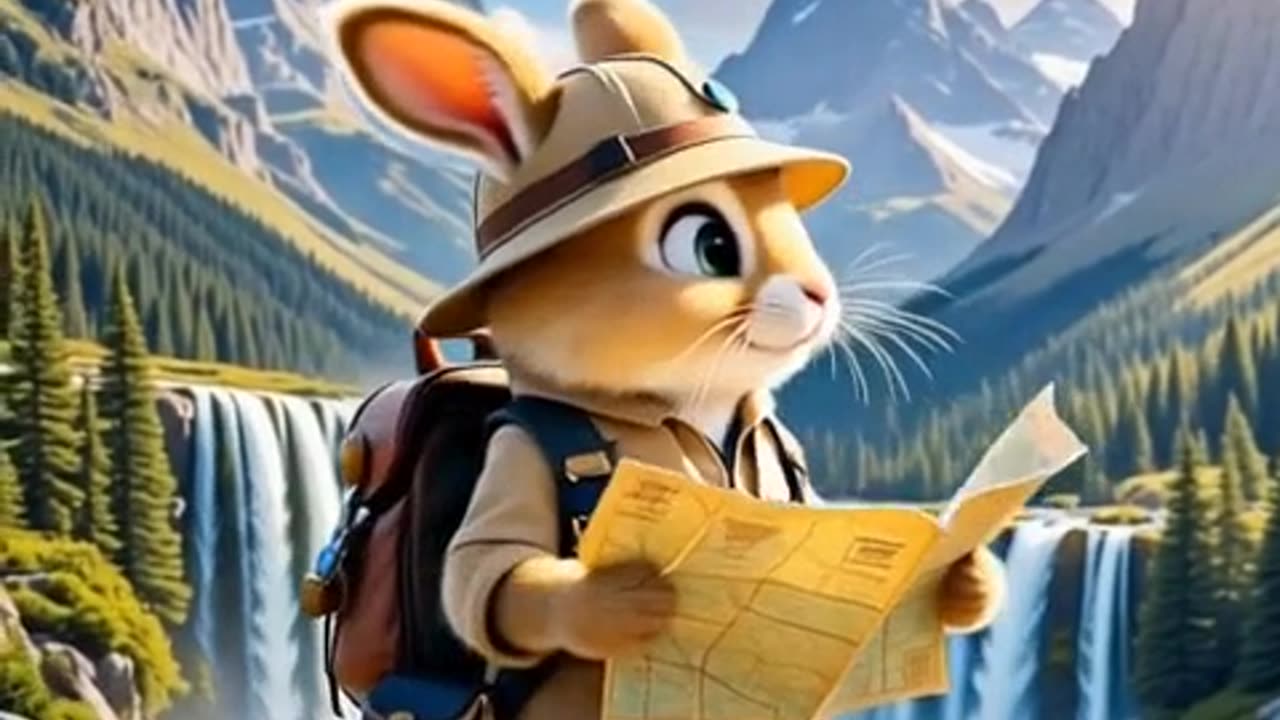 Clever rabbit in search of treasure