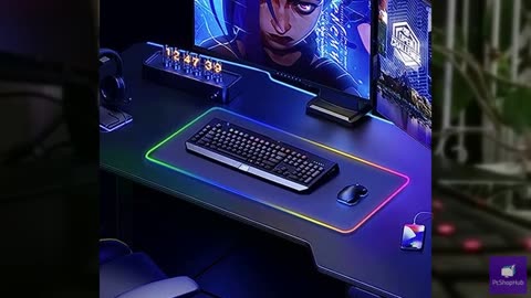 Large RGB Gaming Mouse Pad -15 Light Modes Touch Control Extended Soft Computer