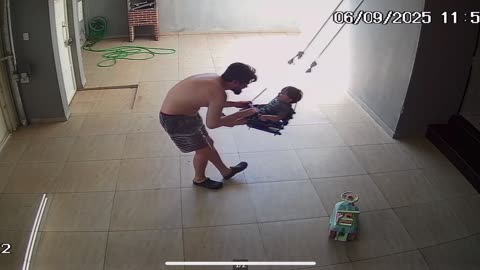 Dad Quickly Saves Boy From Falling Out of a Swing