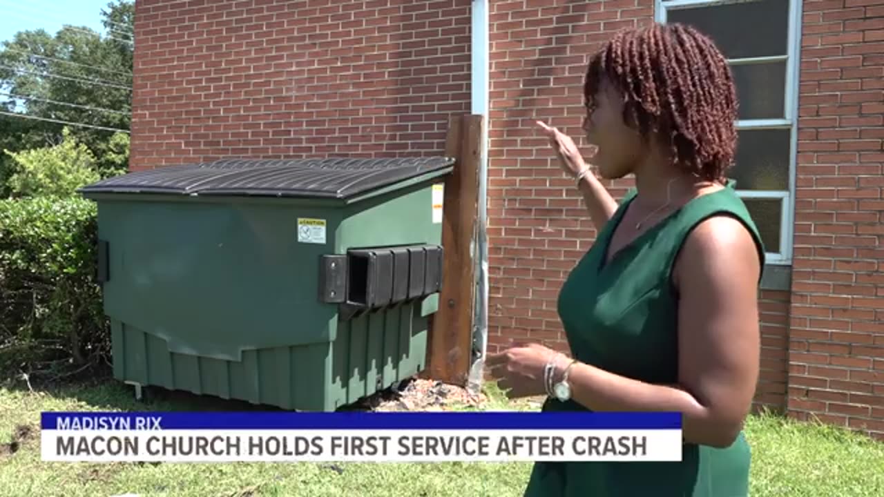 Macon church holds first service back after car crashed into sanctuary