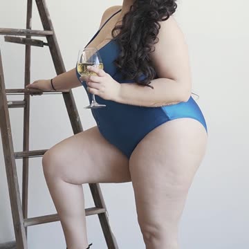 Plus Size Beauty in Stunning Blue Bikini Dress | Confident & Classy Beach Look