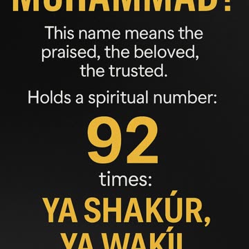 “The Secret Meaning of the Name MUHAMMAD – 92 Dhikr That Transforms”