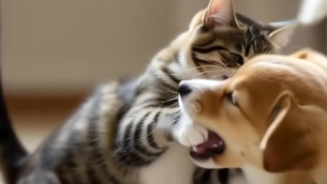 Kitten vs Puppy The Cute Fight