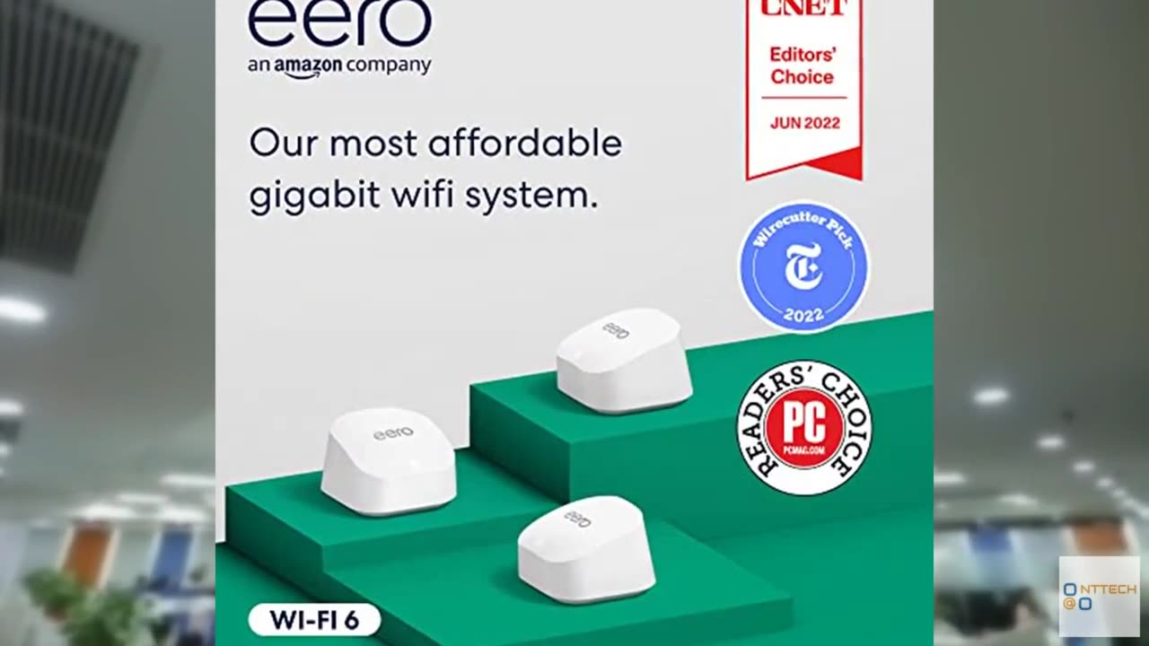 Amazon eero 6+ mesh wifi system - Supports internet plans up to a Gigabit, Cover