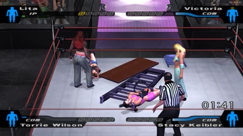 WWE Here Comes the Pain PS2 - 6-WOMAN TLC CARNAGE!
