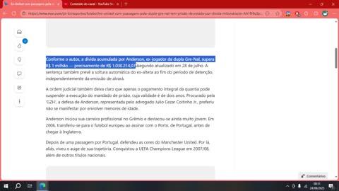 Ex-United com passagens pela dupla Gre-Nal tem prisão decretada por dívida milionária