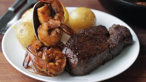 The Best Surf and Turf Dinner (Steak & Shrimp)