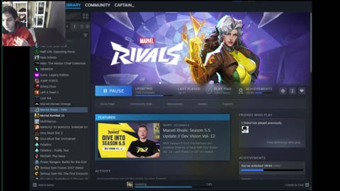 How To Download An Update For The Marvel Rivals Video Game On Steam On The Computer