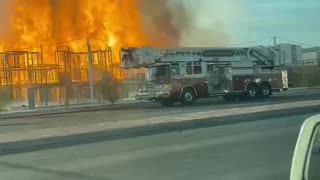 Video: Fire breaks out at building in North Las Vegas, Nevada.