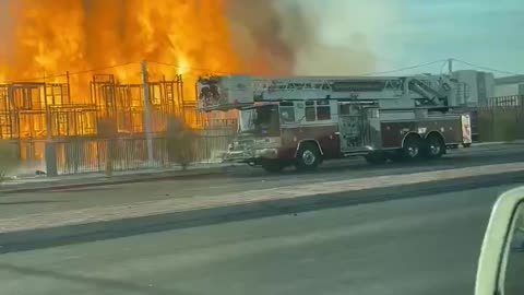 Video: Fire breaks out at building in North Las Vegas, Nevada.