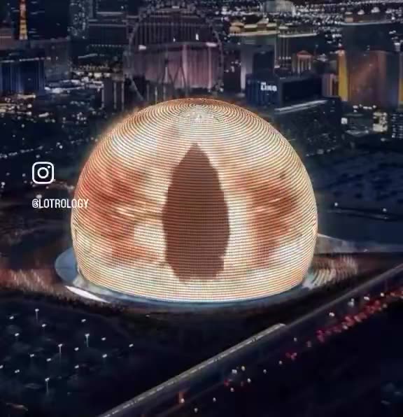 A giant satanic eye watching over Las Vegas