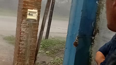 High Speed Winds Blow Over a Brick Post