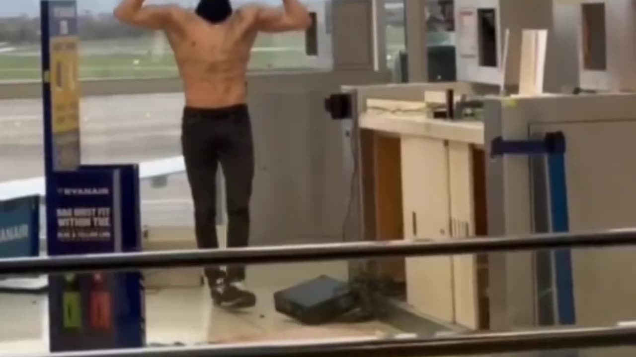 Man trashes Dublin Airport.
