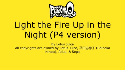 Light the Fire Up in the Night (P4 version)