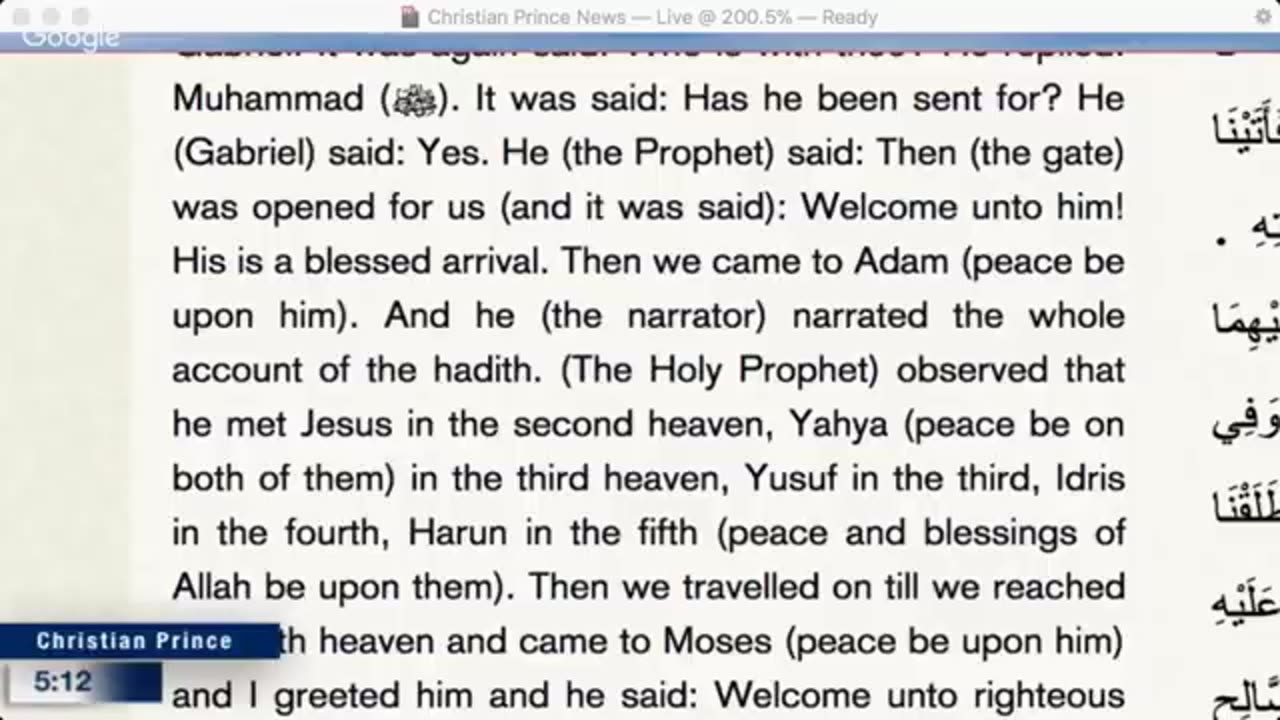 Christian prince So how muhammad he met them in heaven