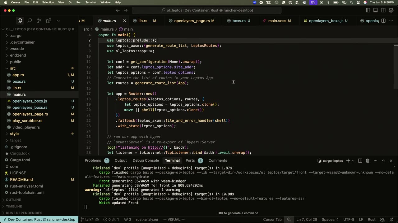 Leptos web framework