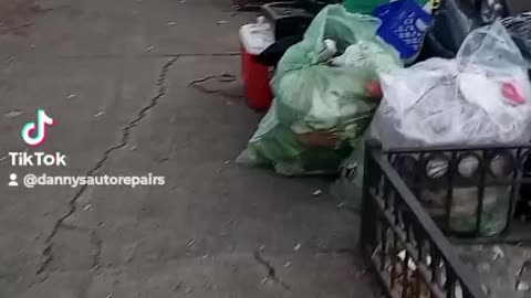 NYC Trespasser Migrants Put A house stove in trailer connected to a propane tank cooking and baking