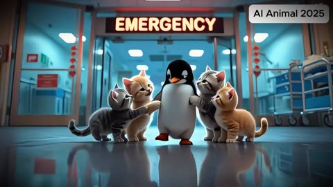 Penguin saves seriously injured cat 🐧 #PenguinRescue #CuteAnimals #AnimalRescue