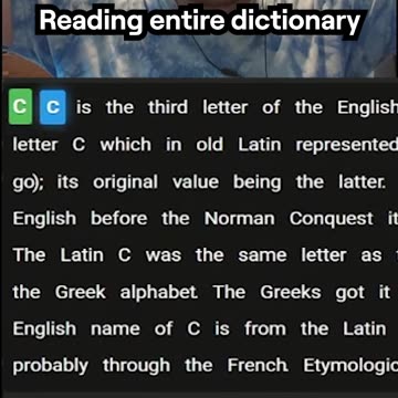 I reached C (Reading entire dictionary)
