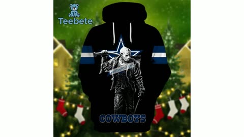 Jason Voorhees Dallas Cowboys Black Blue 3D Zip Up Hoodies