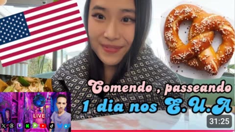 Reagindo a uma influenciadora coreana nos EUA experimentando a comida