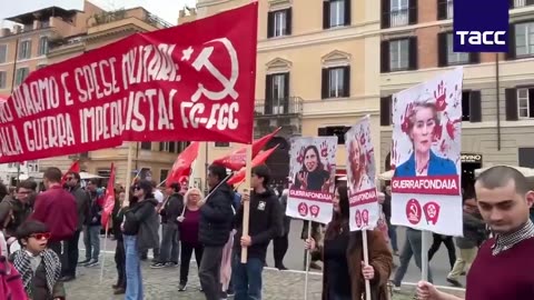 Protests in Rome Against Europe’s Rearmament and War Economy