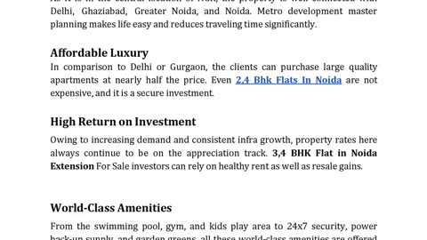 3,4 BHK Flat in Noida Extension: Contemporary Flats with Cosmopolitan Lifestyle