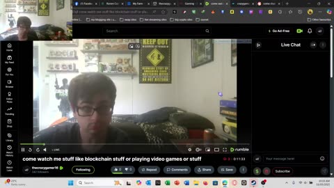 come watch me stuff like blockchain stuff or playing video games or stuff