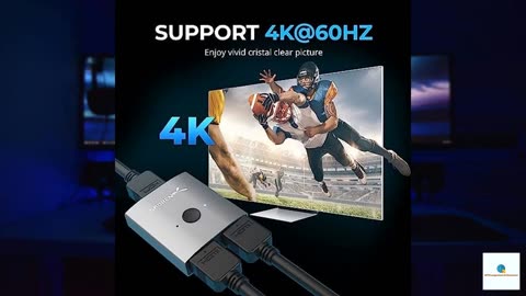 SABRENT HDMI Switch, 4K@60Hz HDMI Switcher, HDMI Splitter 2 in 1 Out, Supports HDR, 3D, Do