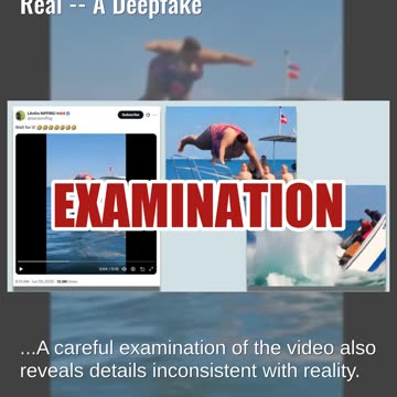 Fact Check: Video Of Big Woman Jumping Off And Sinking Boat IS NOT Real -- A Deepfake