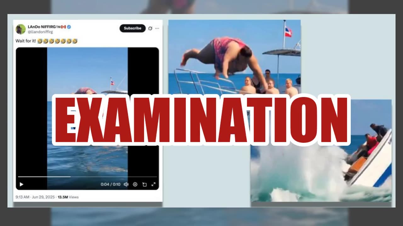 Fact Check: Video Of Big Woman Jumping Off And Sinking Boat IS NOT Real -- A Deepfake