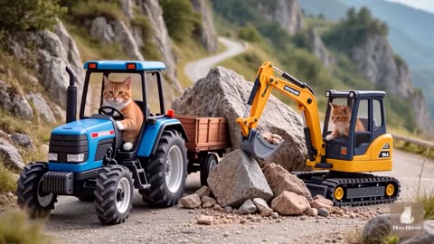 Mama Cat Works Hard at the Fried Chicken Shop to Buy Kitten a Dream Toy Excavator Car! 🐱🍗🚜