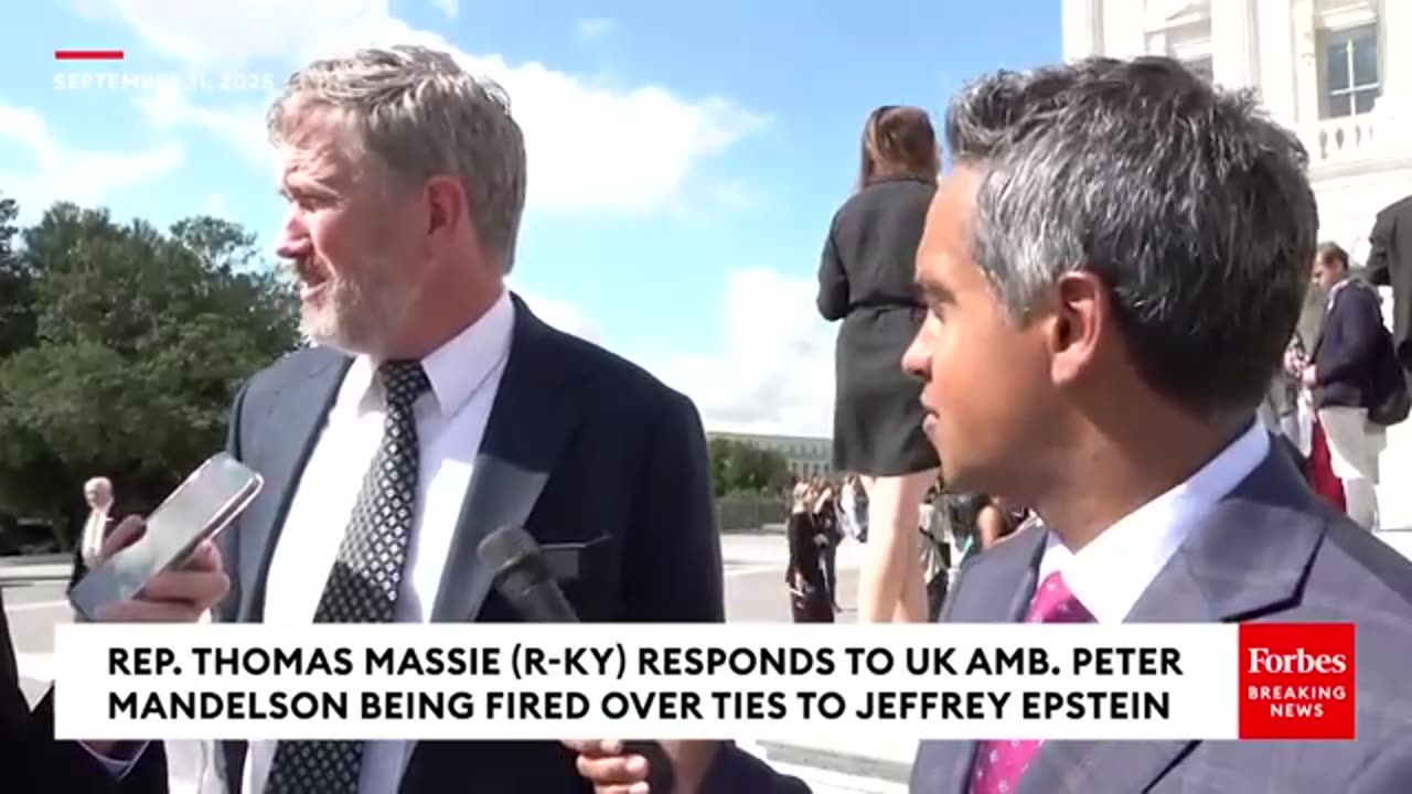 Thomas Massie Responds To UK Ambassador Peter Mandelson Being Fired Over Ties To Jeffrey Epstein