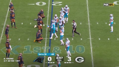 Wind blew a beach ball onto the field of Lambeau Field in Carolina Panthers vs.