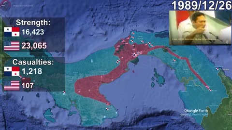 U.S. Invasion of Panama in 45 seconds using Google Earth