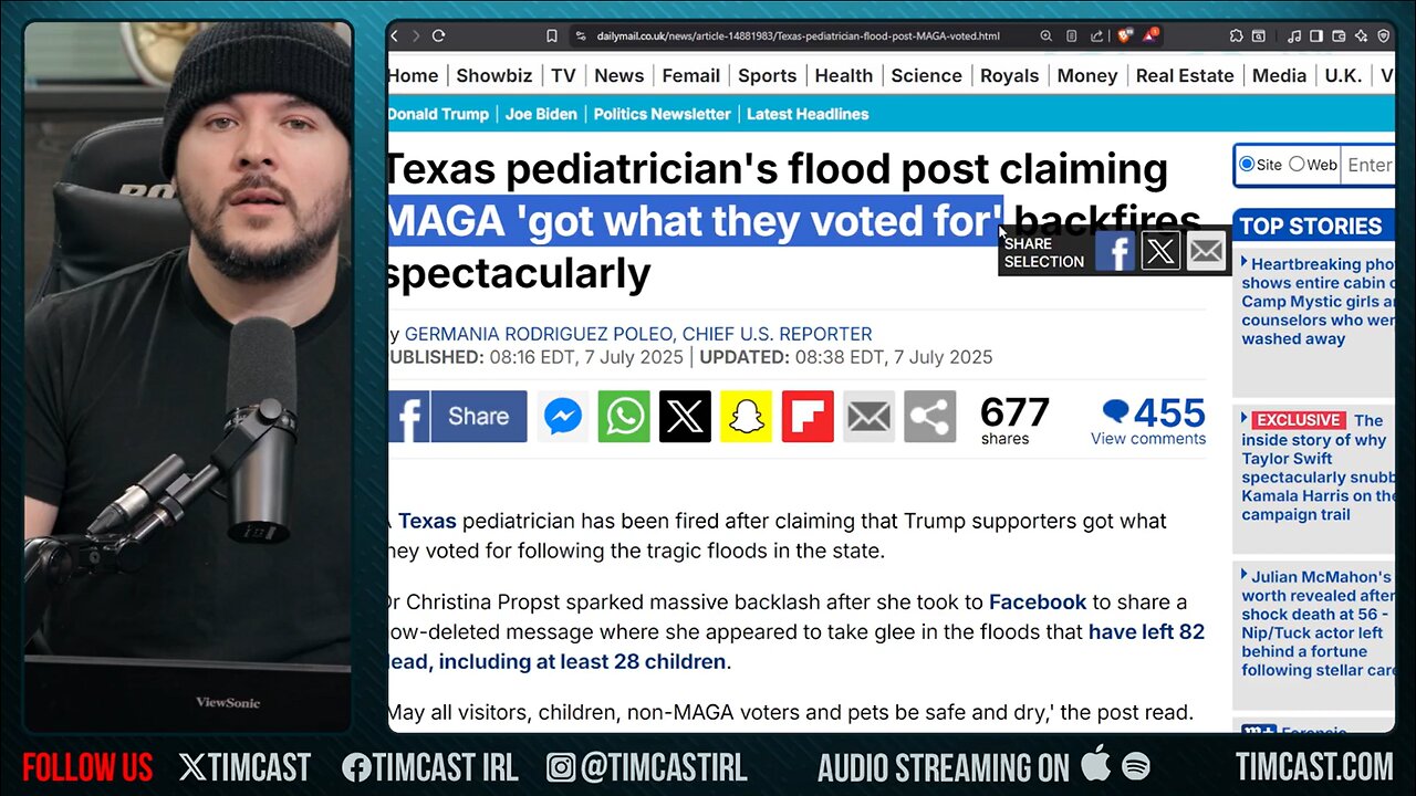 Texas Liberal FIRED For Wishing DEATH On MAGA CHILDREN In Flood, This Is NOT Cancel Culture