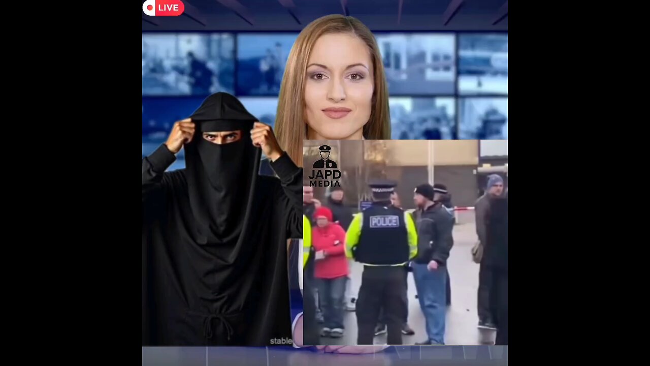 Man caught infiltrating protest in a burqa, removing a Palestine flag. #flag #japd