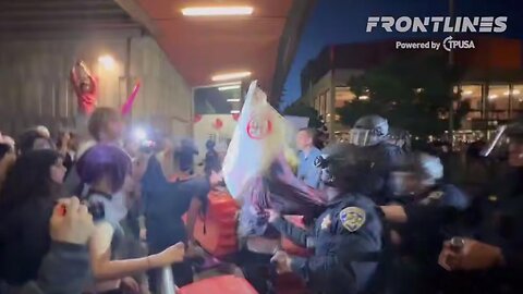 ANTIFA protesters rushed TPUSA event entrance - FAFO (11/10/25)