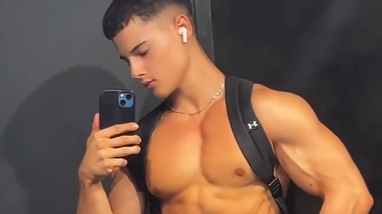 Young Aesthetic Bodybuilder Flexing