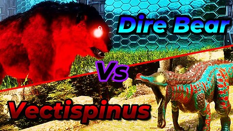 That's a big bear | Direbear Vs Carno\Raptor\Trike | Ark survival acsended | Ark Mods | Ark Battles