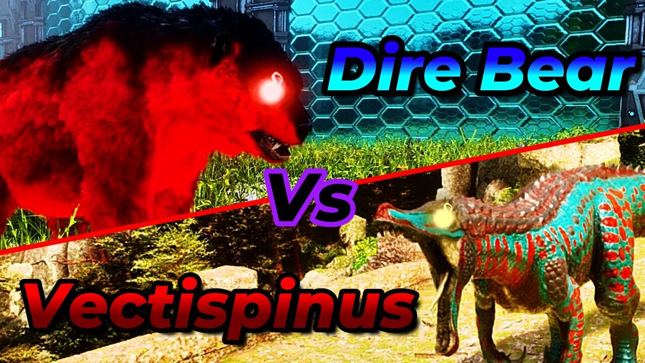 That's a big bear | Direbear Vs Carno\Raptor\Trike | Ark survival acsended | Ark Mods | Ark Battles