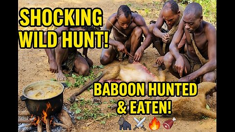 "Raw African Jungle Survival 🦍🔥 | Real Baboon Hunt & Tribal Cooking 🍖🌍"