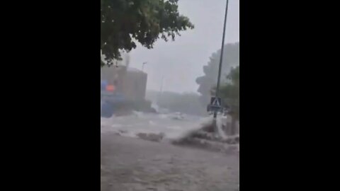 Severe flooding caused by torrential rainfall in Igualada, Barcelona Province, Spain 🇪🇸